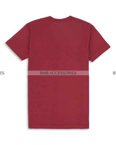 Maroon Half Sleeves V Neck T-Shirt For Men