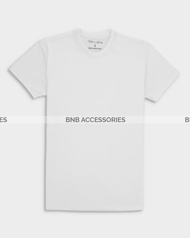 White Half Sleeves Round Neck T-Shirt For Men