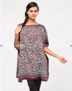 Maroon And White Poncho For Women