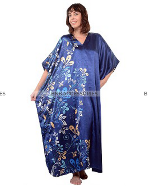 Midnight Dream Floral Silk Caftan For Women