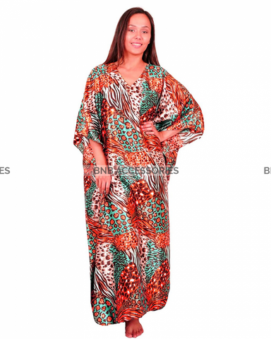 Multi Color Printed Long Caftan For Women