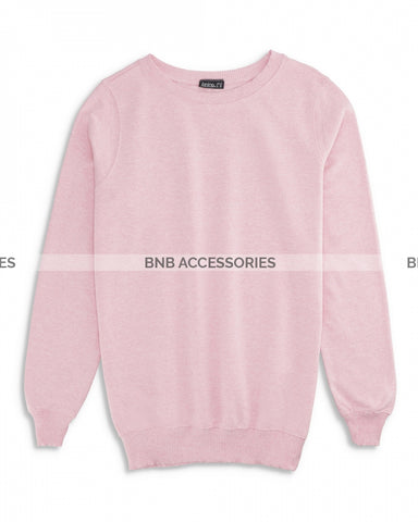Baby Pink Basic Sweatshirt For Women