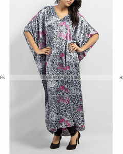 Pink & Black Shaded Long Caftan For Women