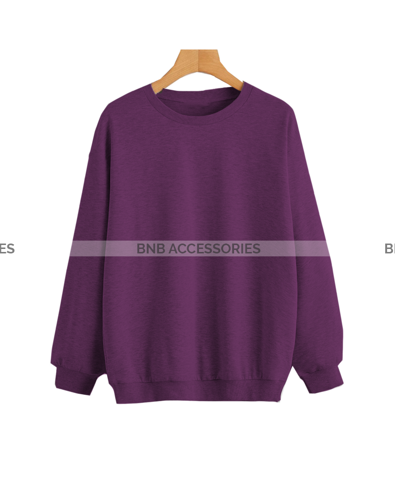 Purple Basic Sweatshirt For Women