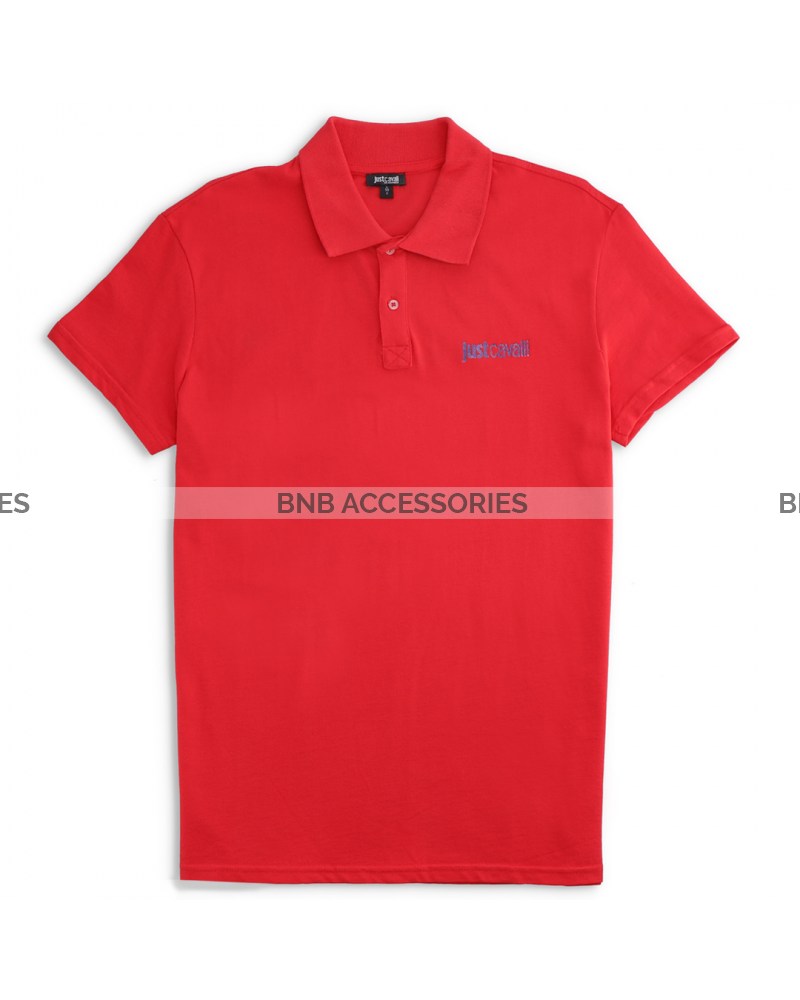Red Basic JC Printed Polo For Men