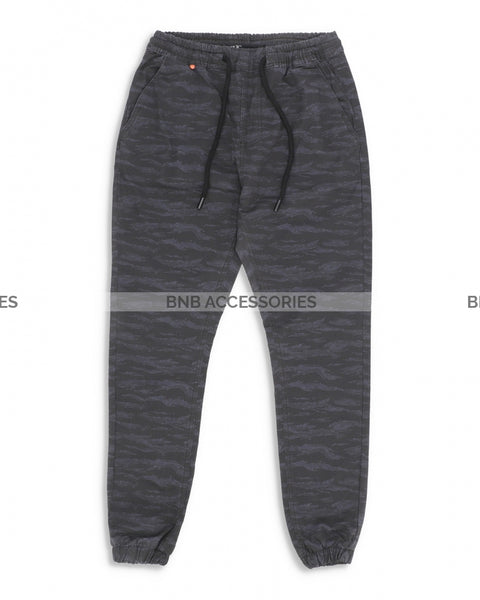 Grey Camouflage Jogger Pants For Women