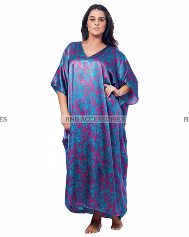Sea Grass Printed Long Caftan For Women