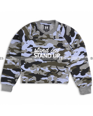 Stand Out Stand Up Commando Crop Sweat Shirt For Women