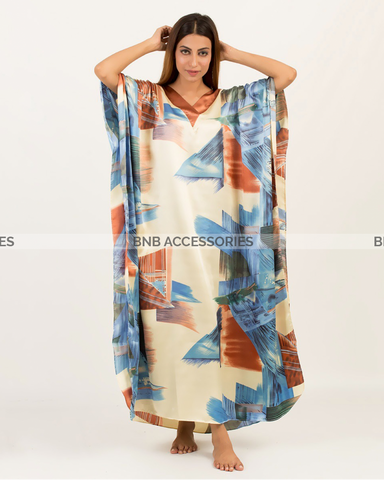 Textured Printed Long Caftan For Women