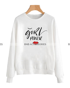 White Girl Power Printed Sweatshirt For Women